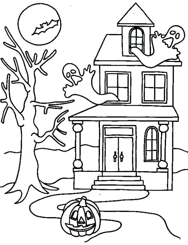 600x780 Awesome Haunted House Coloring Pages Or My Home Coloring Sheets