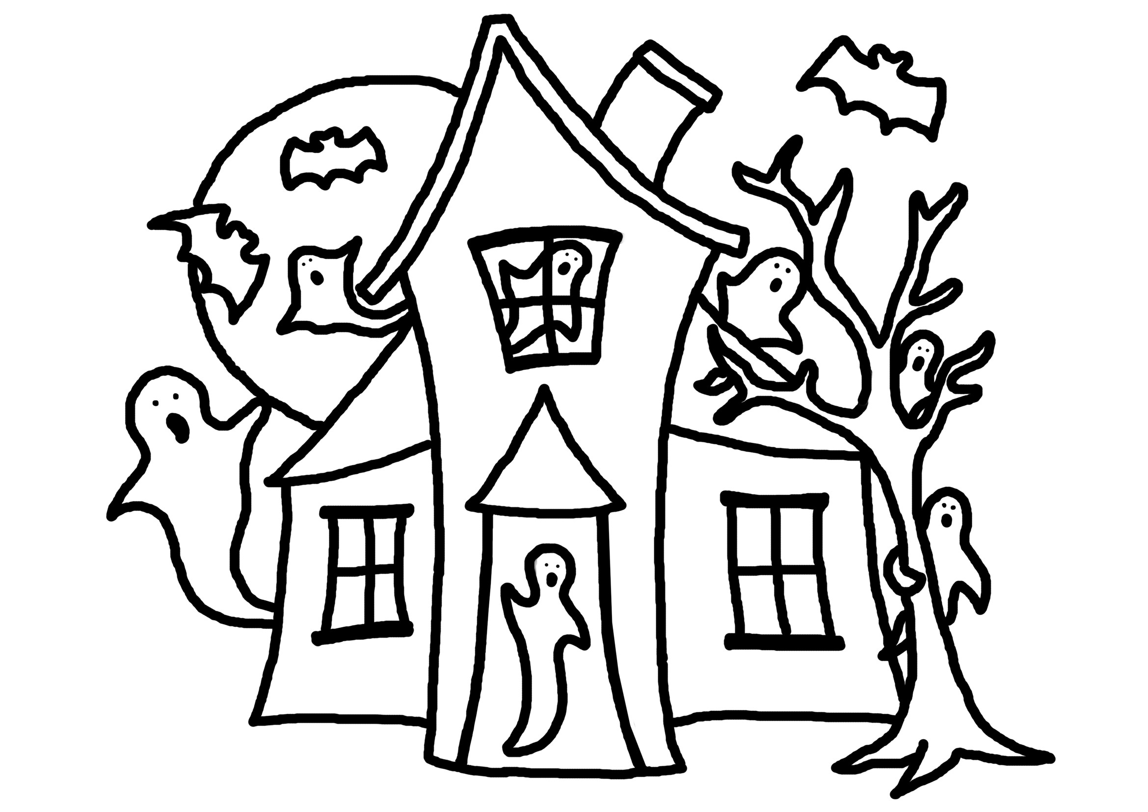 2339x1654 Haunted House Coloring Pages Freecolorngpages.co