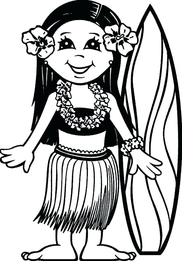 Hawaiian Girl Coloring Pages at GetColorings.com | Free printable ...