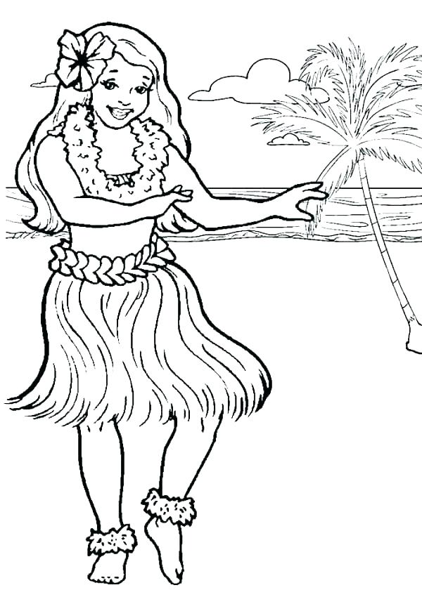 Hawaiian Girl Coloring Pages at GetColorings.com | Free printable ...