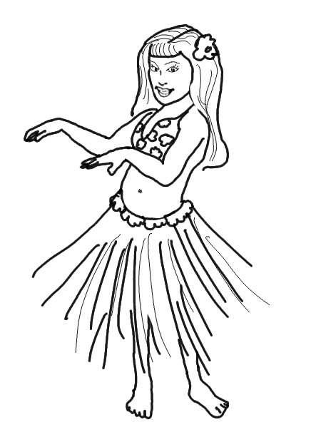 450x613 Hula Girl Dancers Coloring Pages