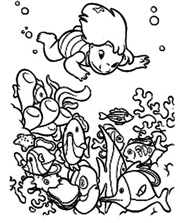 Lilo Diving In Hawaiian Reefs In Lilo Amp Stitch Coloring Page 600x743 Lilo Diving In Hawaiian Reefs In Lilo Amp Stitch Coloring Page