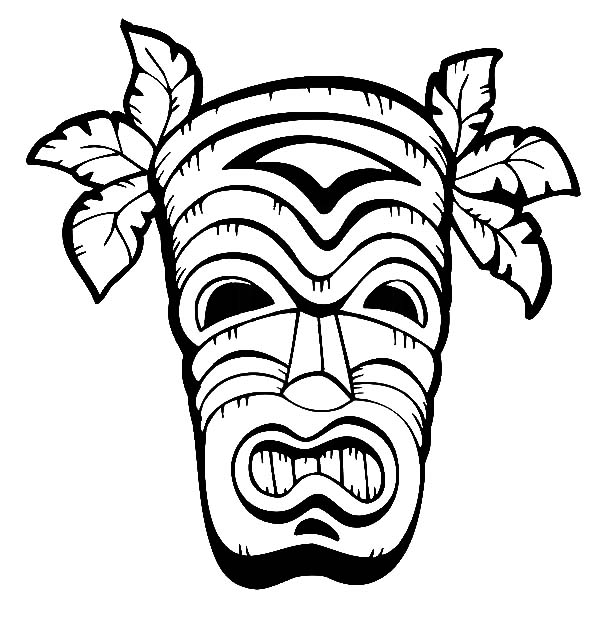 Hawaiian Mask Coloring Pages Coloring Pages 600x623 Hawaiian Mask Coloring Pages Coloring Pages