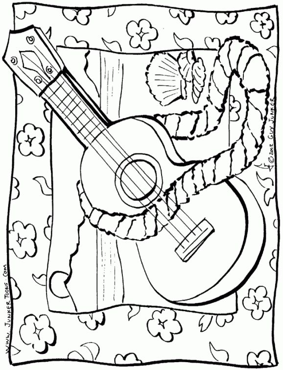 Hawaiian Ukulele Coloring Page Free Printable Fun Coloring Pages 578x755 Hawaiian Ukulele Coloring Page Free Printable Fun Coloring Pages