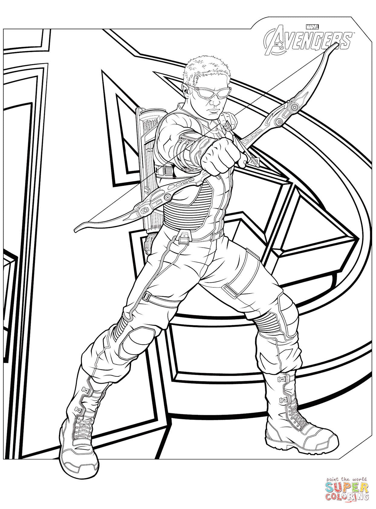 Avengers Hawkeye Coloring Page Free Printable Pages Inside 1244x1682 Avengers Hawkeye Coloring Page Free Printable Pages Inside