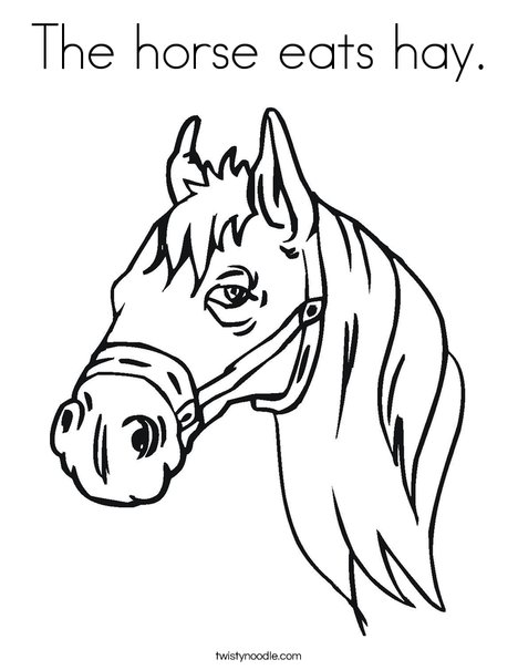The Horse Eats Hay Coloring Page 468x605 The Horse Eats Hay Coloring Page