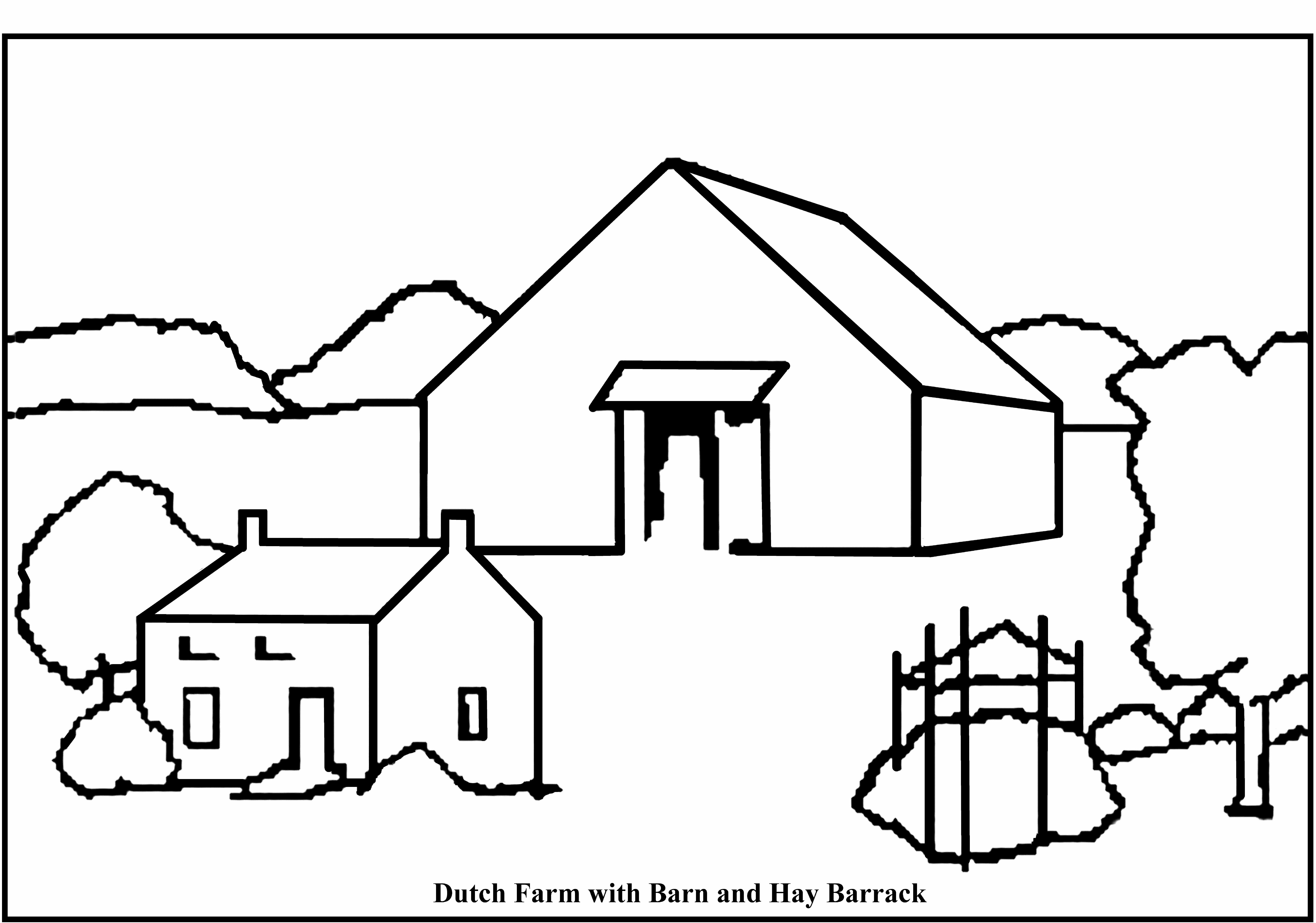 Barn Clipart Coloring Page 6531x4578 Barn Clipart Coloring Page