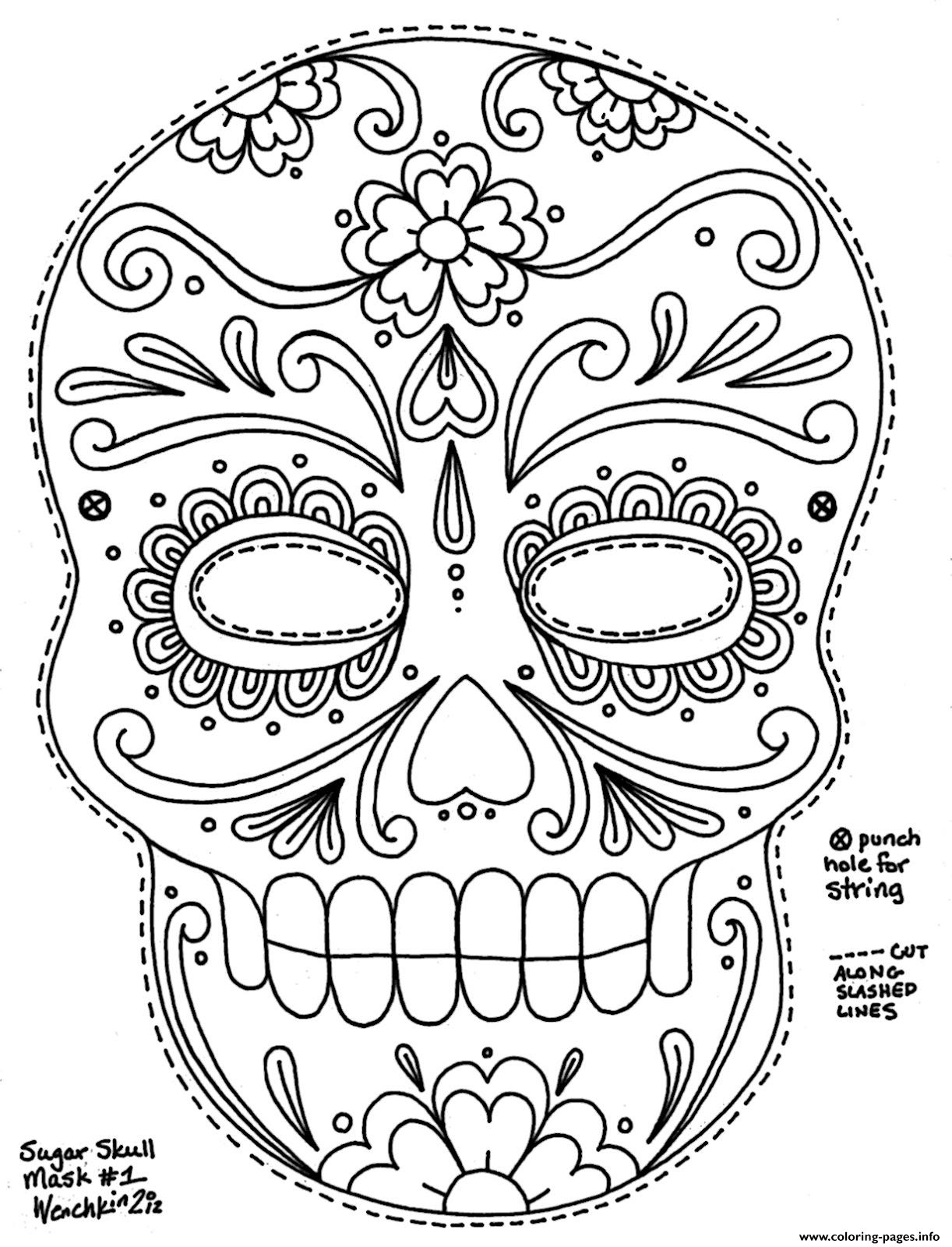 Print Simple Sugar Skull Hd Adult Big Size Coloring Pages Sugar 1222x1600 Print Simple Sugar Skull Hd Adult Big Size Coloring Pages Sugar