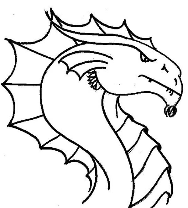 600x664 Dragon Head Coloring Pages