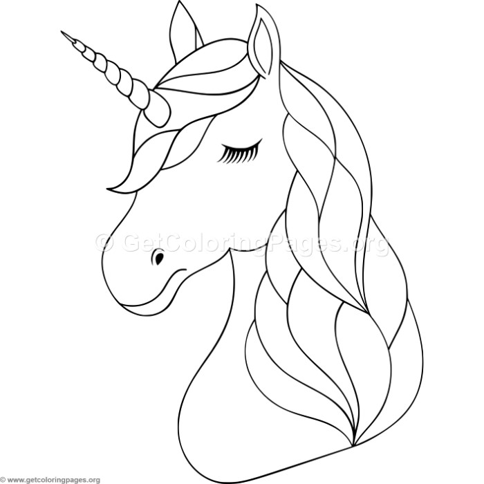 700x700 Unicorn Head Coloring Pages