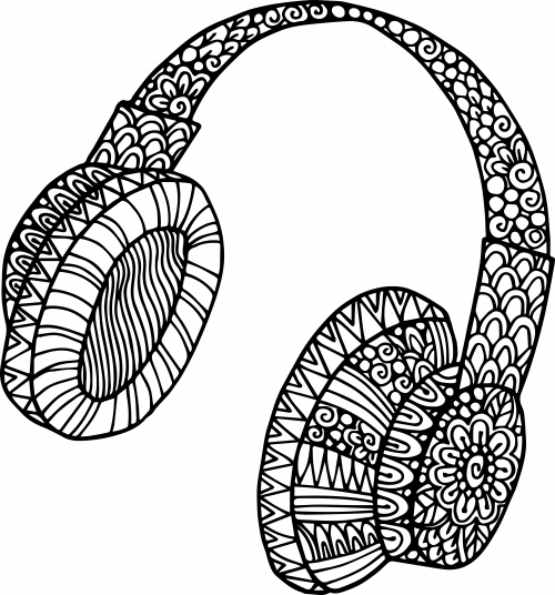 500x536 Headphone Doodle Coloring Headphones, Doodles And Doodle Coloring