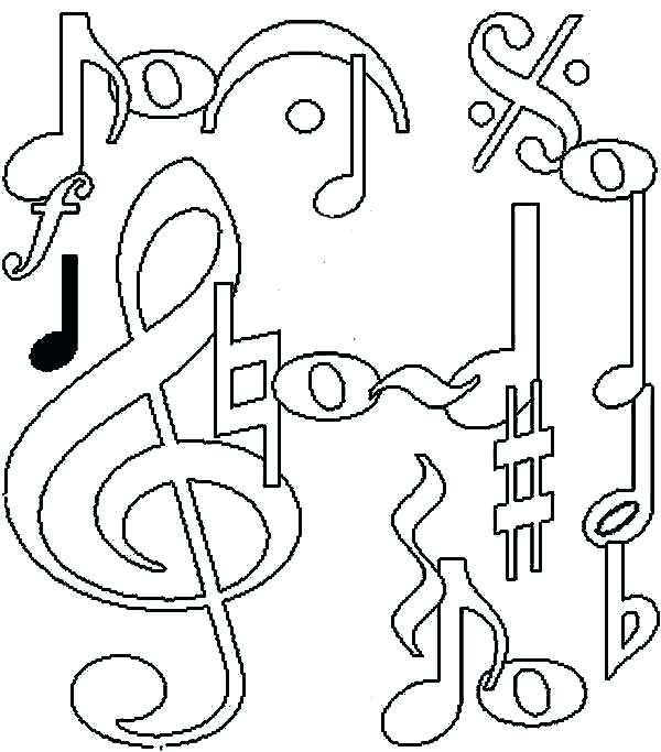600x683 Music Notes Coloring Pages Headphones Music Notes Colorful
