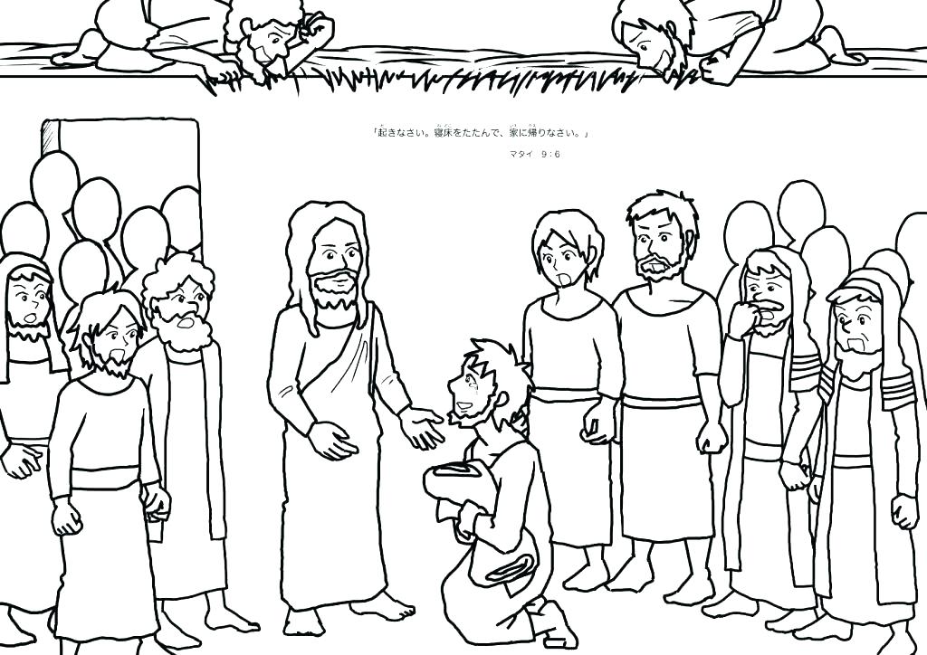 1024x724 Jesus Heals 10 Lepers Coloring Page Heals The Leper Coloring Page
