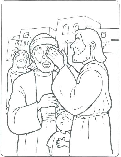 388x504 Jesus Heals Blind Bartimaeus Coloring Page Educational Coloring