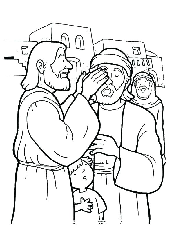 600x779 Jesus Heals The Blind Man Coloring Page Story Healing The Blind