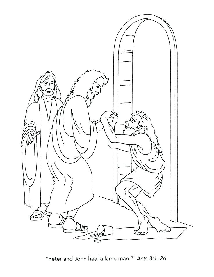736x950 Lovely Lame Man Healed Coloring Page Or Peter And John Heal A Lame