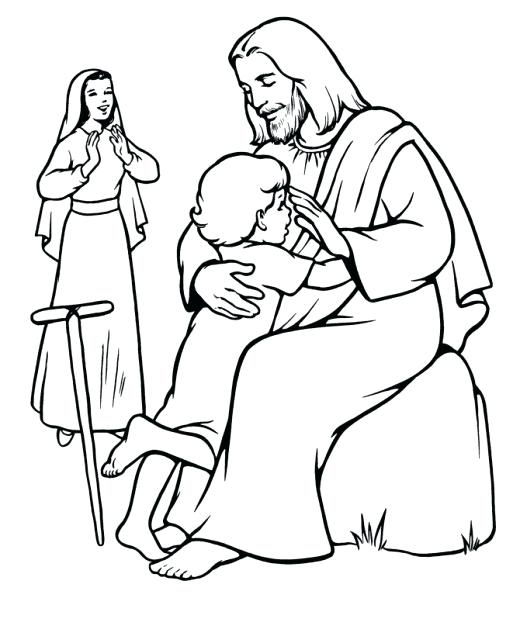 520x636 Healing Coloring Pages Jesus Heals Coloring Page Heals The Sick