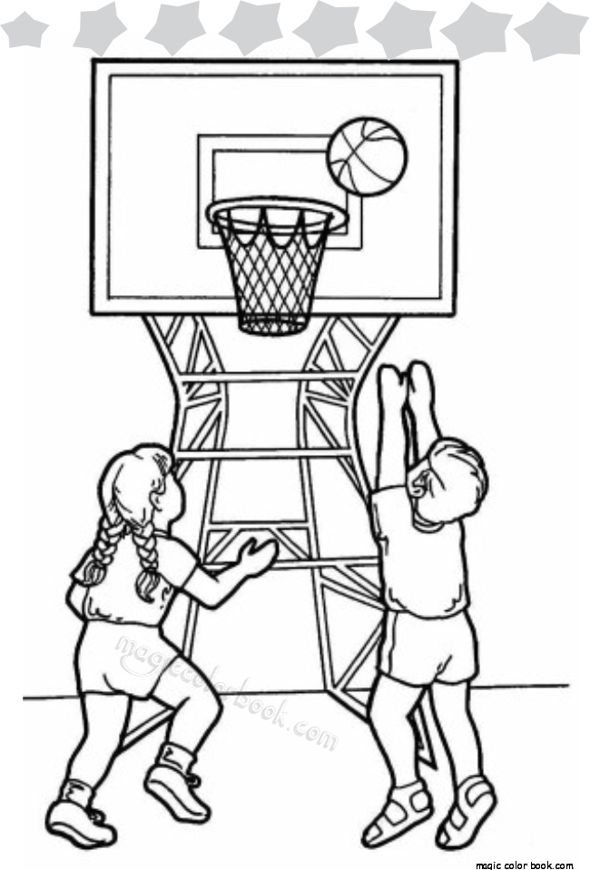 Two Kids Playing Basketball In School Gym Coloring Page.png (650 650x958 Two Kids Playing Basketball In School Gym Coloring Page.png (650