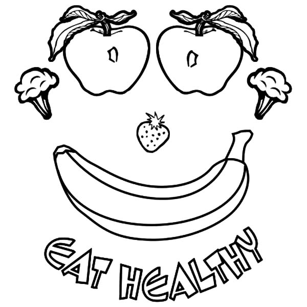 600x600 Healthy Food Coloring Pages Printable Eating Healthy Foods