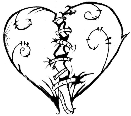 500x444 Cool Heart Coloring Pages Cool Heart Coloring Pages Color Bros
