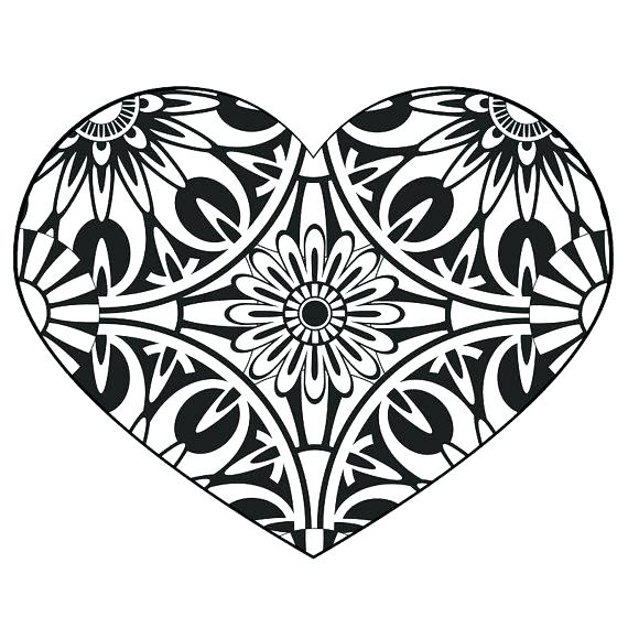 Heart Coloring Page X Printable Heart Coloring Pages Adults 570x570 Heart Coloring Page X Printable Heart Coloring Pages Adults