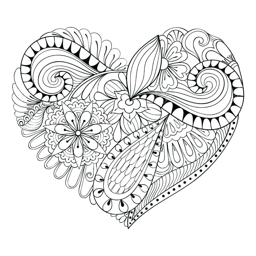 Heart Coloring Pages For Adults at GetColorings.com | Free printable ...