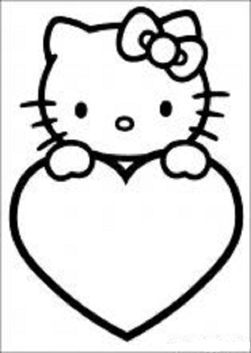 499x700 Heart Coloring Pages Hello Kitty Heart Coloring Pages Kids
