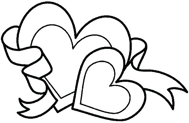 611x400 Valentines Hearts Coloring Pages Interesting Decoration Printable