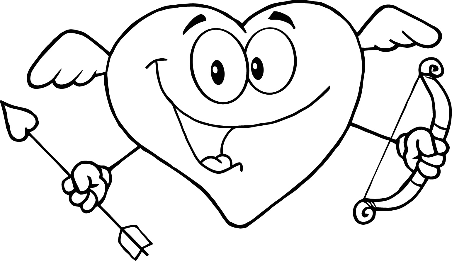 1542x891 Cute Love Coloring Page To Print Of Happy Heart For Kids