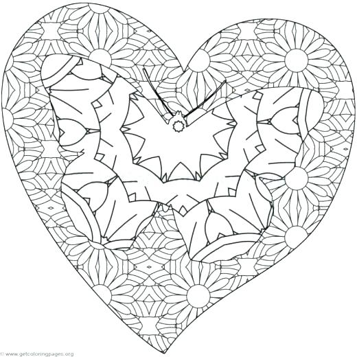 520x520 Free Printable Heart Coloring Pages Printable Coloring Pages
