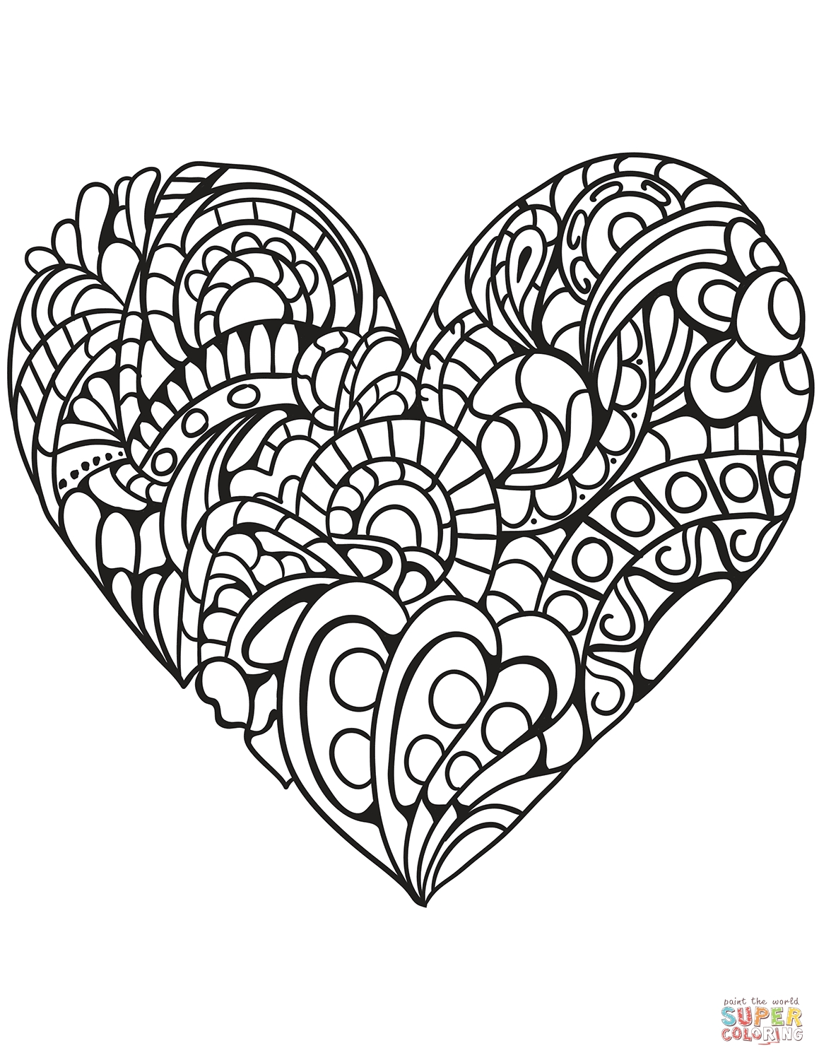 Heart Zentangle Coloring Pages Printable Coloring For Kids 2018 1159x1500 Heart Zentangle Coloring Pages Printable Coloring For Kids 2018