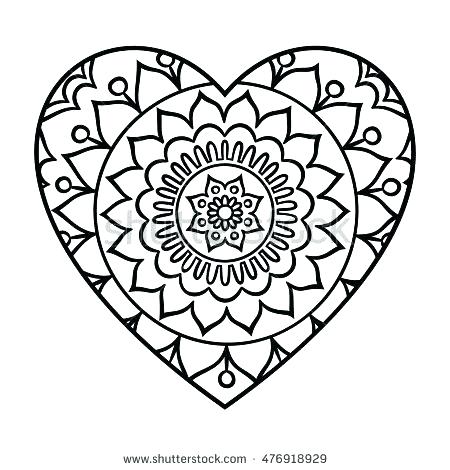 450x470 Heart Design Coloring Pages