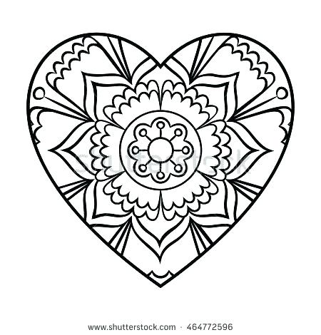 450x470 Heart Shape Coloring Pages Coloring Page Of Heart Design Coloring