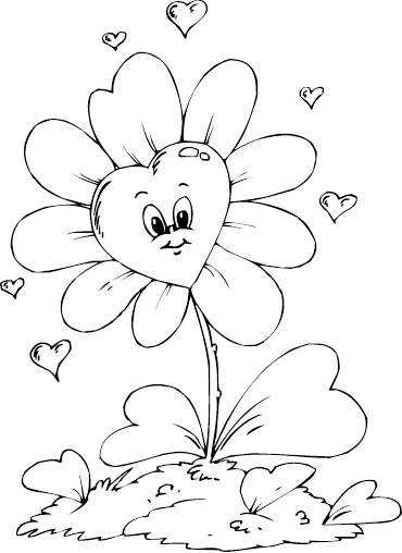 Coloring Pages Of Hearts And Flowers Heart Shaped Flower Coloring 370x508 Coloring Pages Of Hearts And Flowers Heart Shaped Flower Coloring