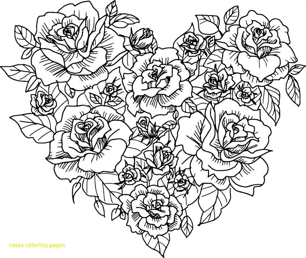 Heart With Flowers Coloring Pages 1024x865 Heart With Flowers Coloring Pages