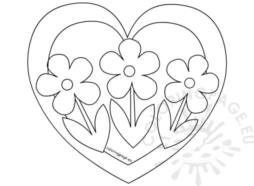 Mothers Day Coloring Page Heart And Flowers Coloring Pages 508x372 Mothers Day Coloring Page Heart And Flowers Coloring Pages
