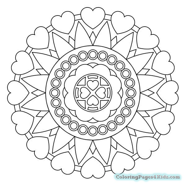 Heart Mandala Coloring Pages Coloring Pages For Kids 600x600 Heart Mandala Coloring Pages Coloring Pages For Kids