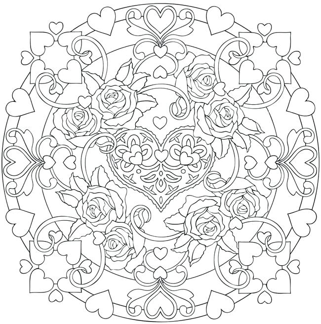 Heart Mandala Coloring Pages Pages Adults Mandalas For Printing 650x656 Heart Mandala Coloring Pages Pages Adults Mandalas For Printing