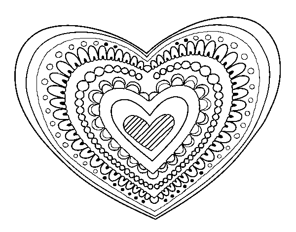 Mandala Coloring Pages With Hearts 600x470 Mandala Coloring Pages With Hearts