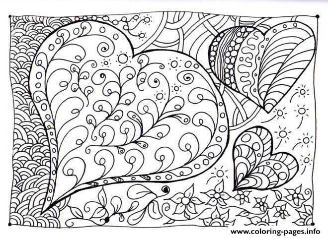 660x480 Hard Heart Patterns Coloring Page