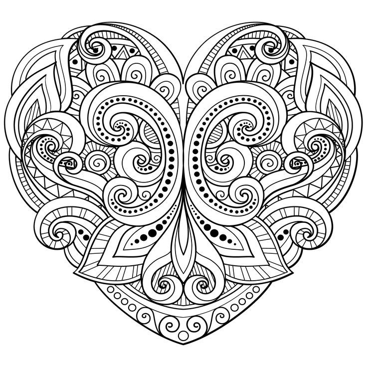 736x736 Love Heart Coloring Page I Love Coloring! Mandala