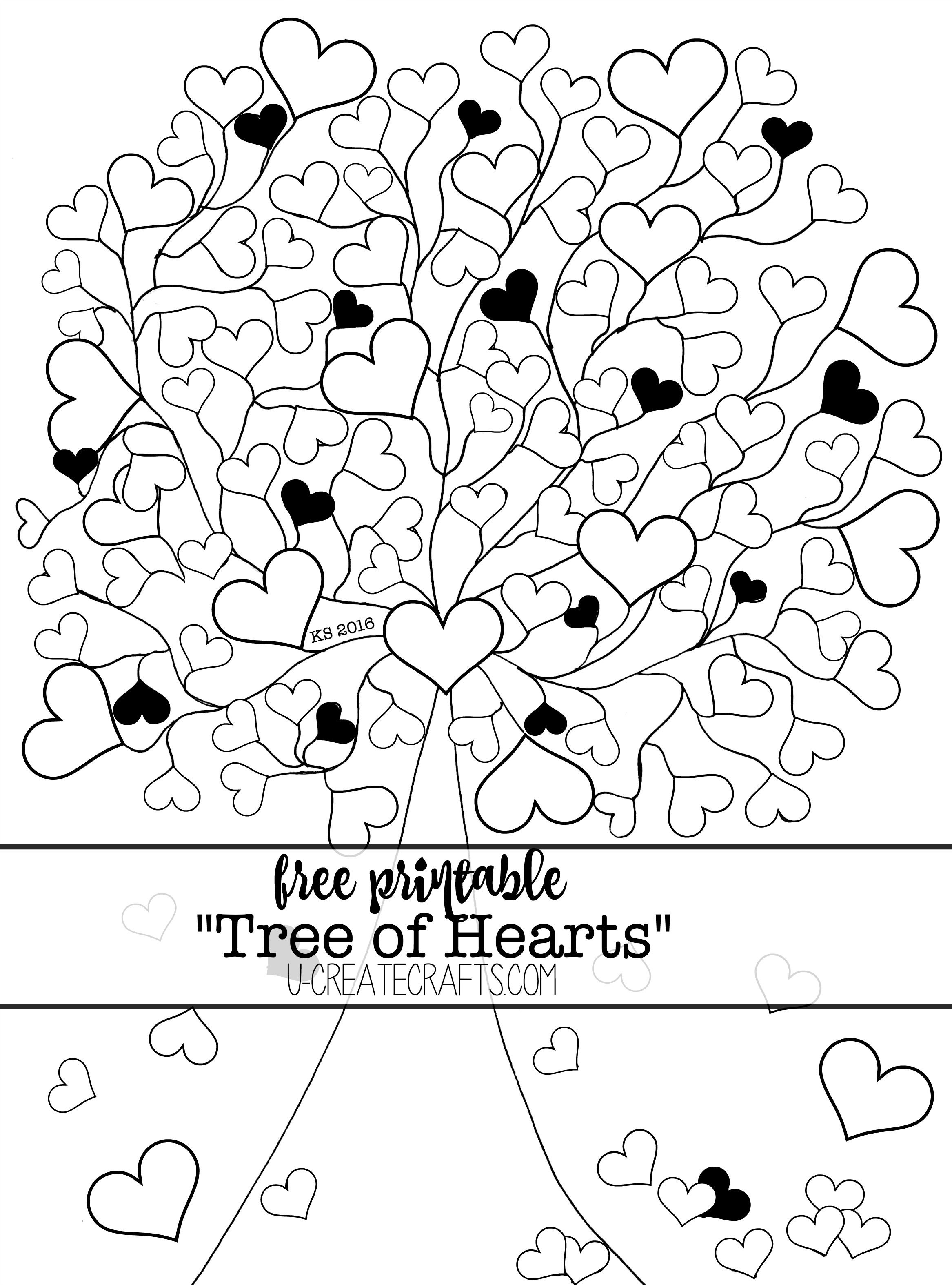 2333x3147 Valentine Conversation Heart Tree Coloring Pages Actividades