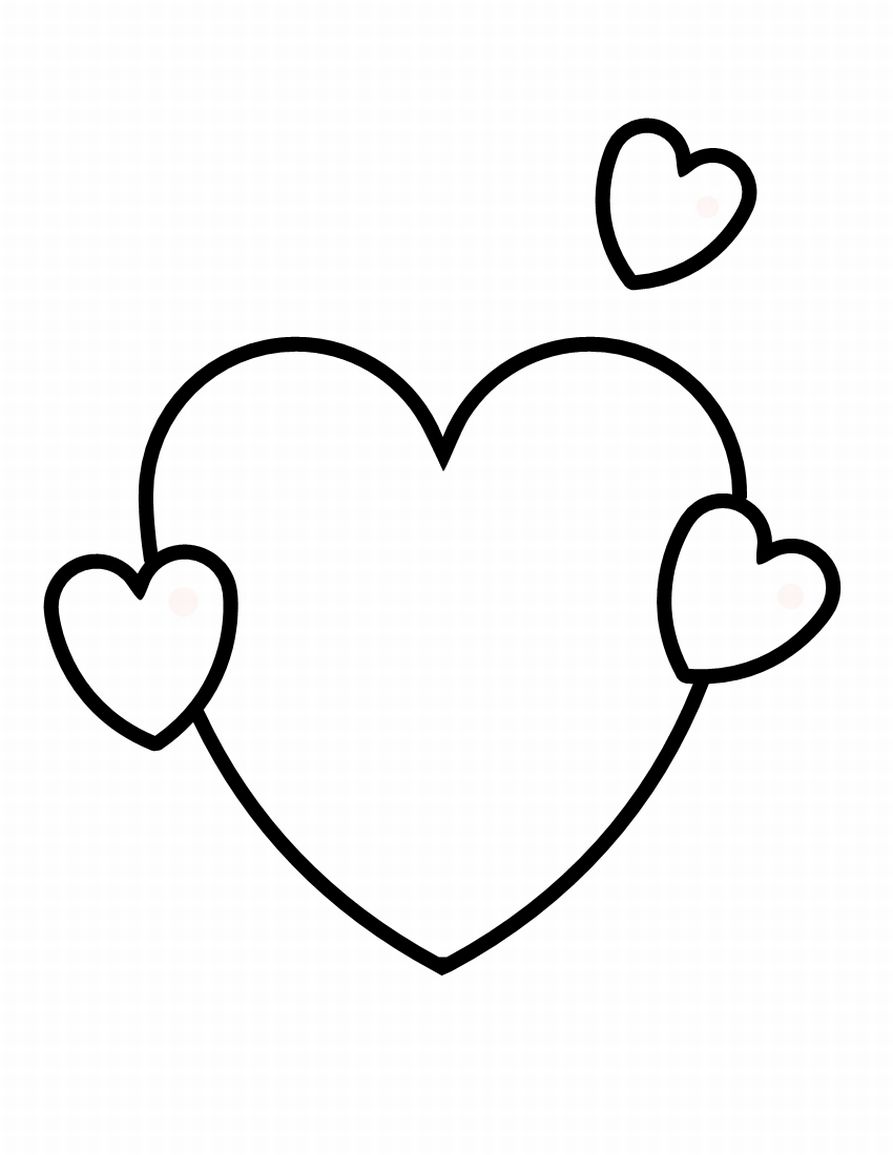 893x1155 Heart Shape Coloring Page
