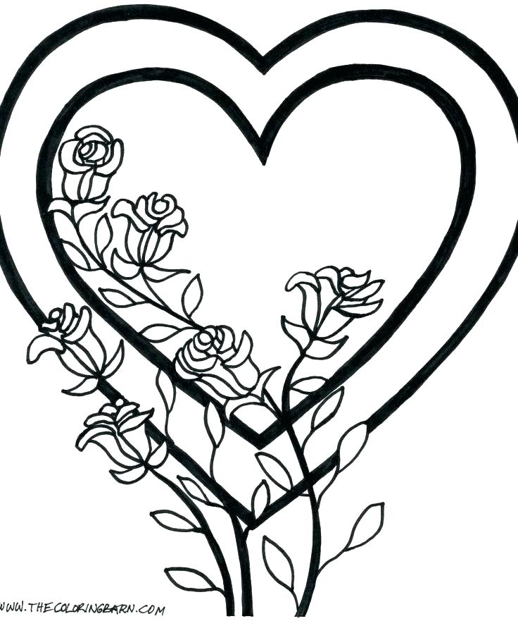 Heart Shape Coloring Pages at GetColorings.com | Free printable ...