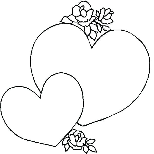 600x598 Coloring Pages Of Flowers And Hearts Heart Coloring Pages Arrow