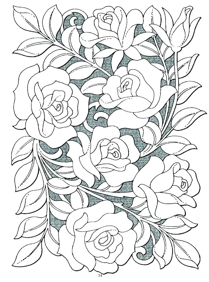 736x991 Coloring Pages Of Roses Hearts Coloring Pages Of Roses