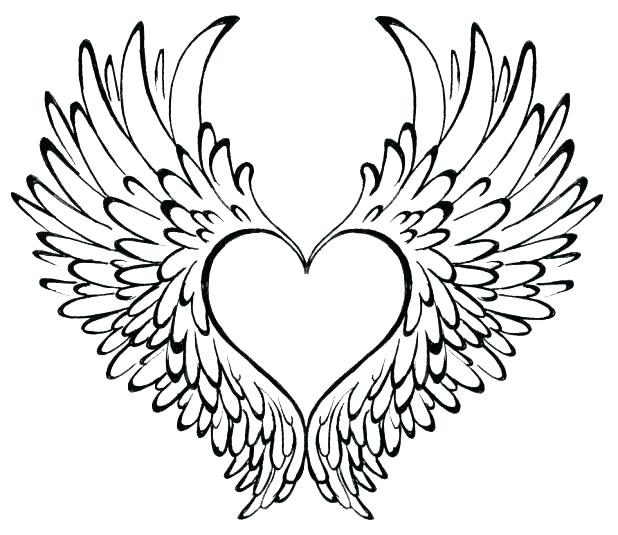 Heart With Wings Coloring Pages at GetColorings.com | Free printable ...