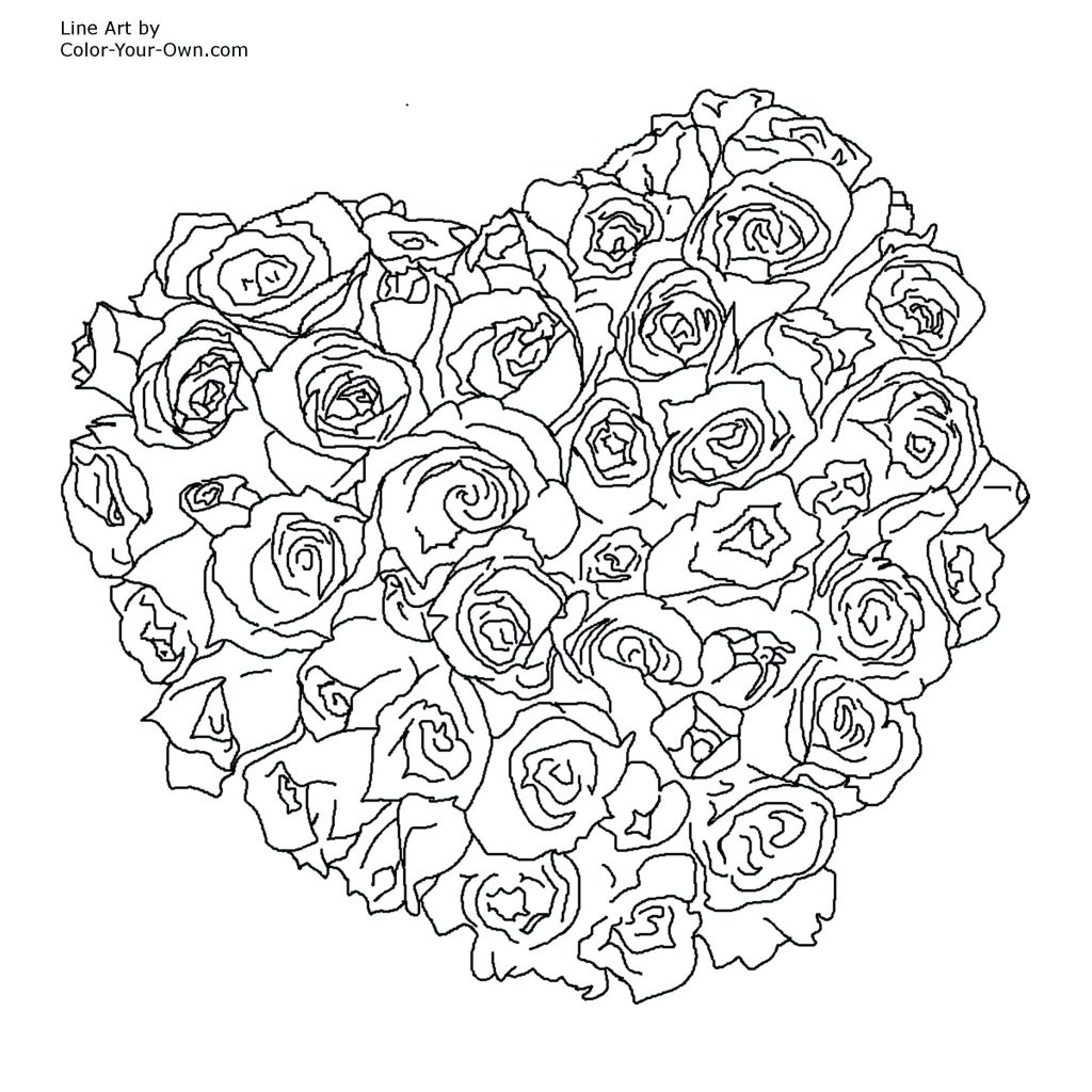Coloring Pages ~ Coloring Pages Of Roses Simple Printable 1024x1024 Coloring Pages ~ Coloring Pages Of Roses Simple Printable