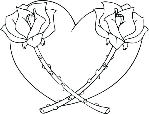 Hearts With Ribbons Coloring Pages at GetColorings.com | Free printable ...