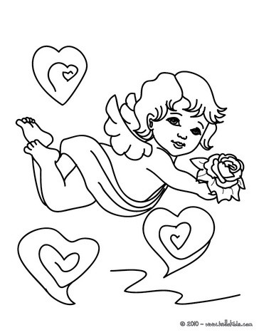 Cupid In Heaven Coloring Pages 364x470 Cupid In Heaven Coloring Pages